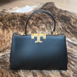 Tory Burch Black Satchel with Gold Hardware
